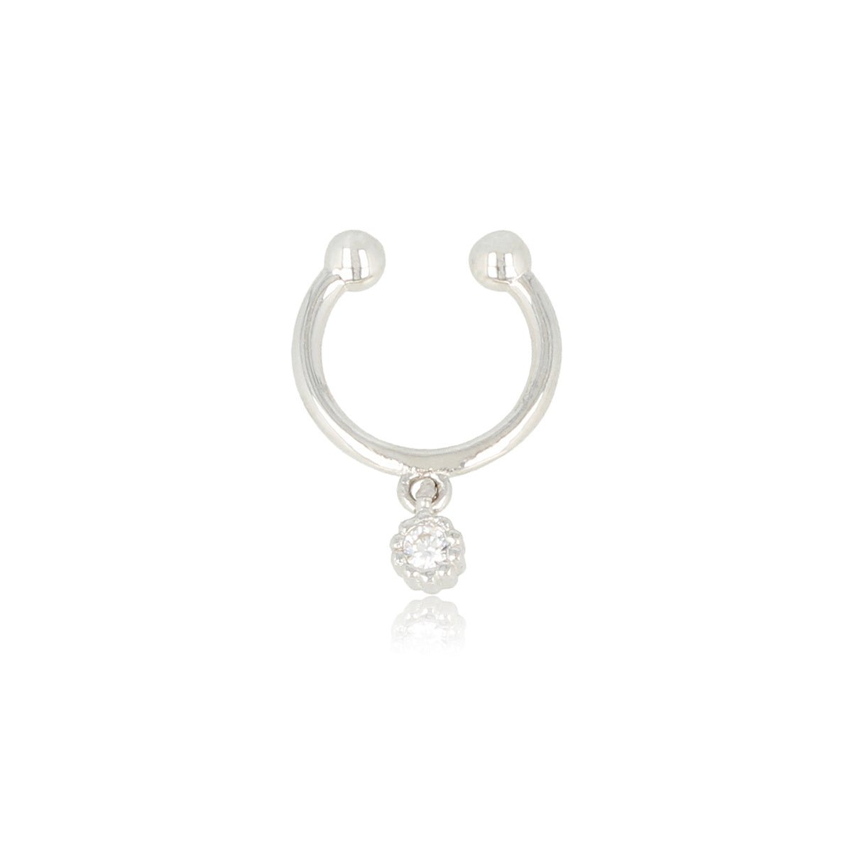 Zilveren Earcuff met Sprankelende Zirkonia Hanger - My Bendel