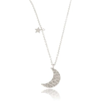 Silver Half Moon Necklace with Little Star - Does Not Tarnish