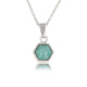 Zilveren Ketting met Amazonite Zeshoek Edelsteen Hanger - My Bendel