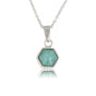 Zilveren Ketting met Amazonite Zeshoek Edelsteen Hanger - My Bendel