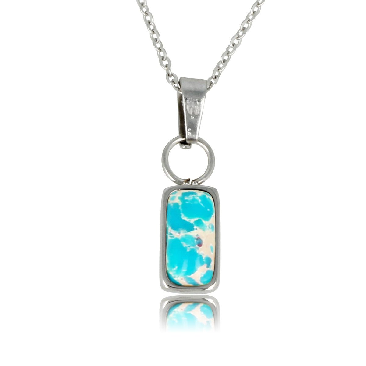 Zilveren Ketting met Blue Howlite Hanger - Elegant Design - My Bendel