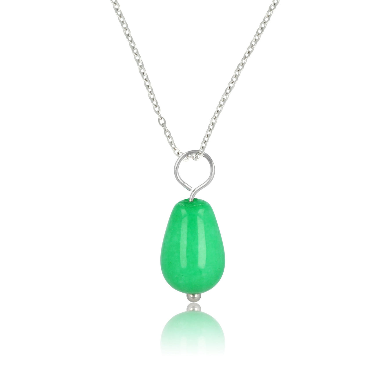 Zilveren Ketting met Chrysoprase Peervormige Hanger - My Bendel