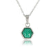 Zilveren Ketting met Malachite Zeshoek Hanger - My Bendel