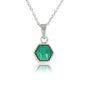 Zilveren Ketting met Malachite Zeshoek Hanger - My Bendel