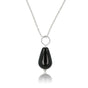 Zilveren Ketting met Onyx Peervormige Hanger - My Bendel