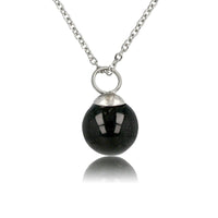 Zilveren ketting met ronde Onyx edelsteen