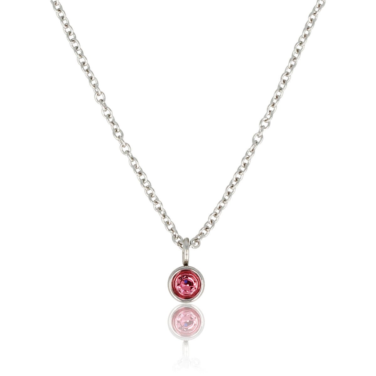 Zilveren Ketting met Roze Zirkonia Steen - Verkleurt Niet - My Bendel