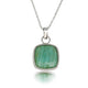 Zilveren Ketting met Vierkante Amazonite Hanger - My Bendel