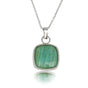 Zilveren Ketting met Vierkante Amazonite Hanger - My Bendel