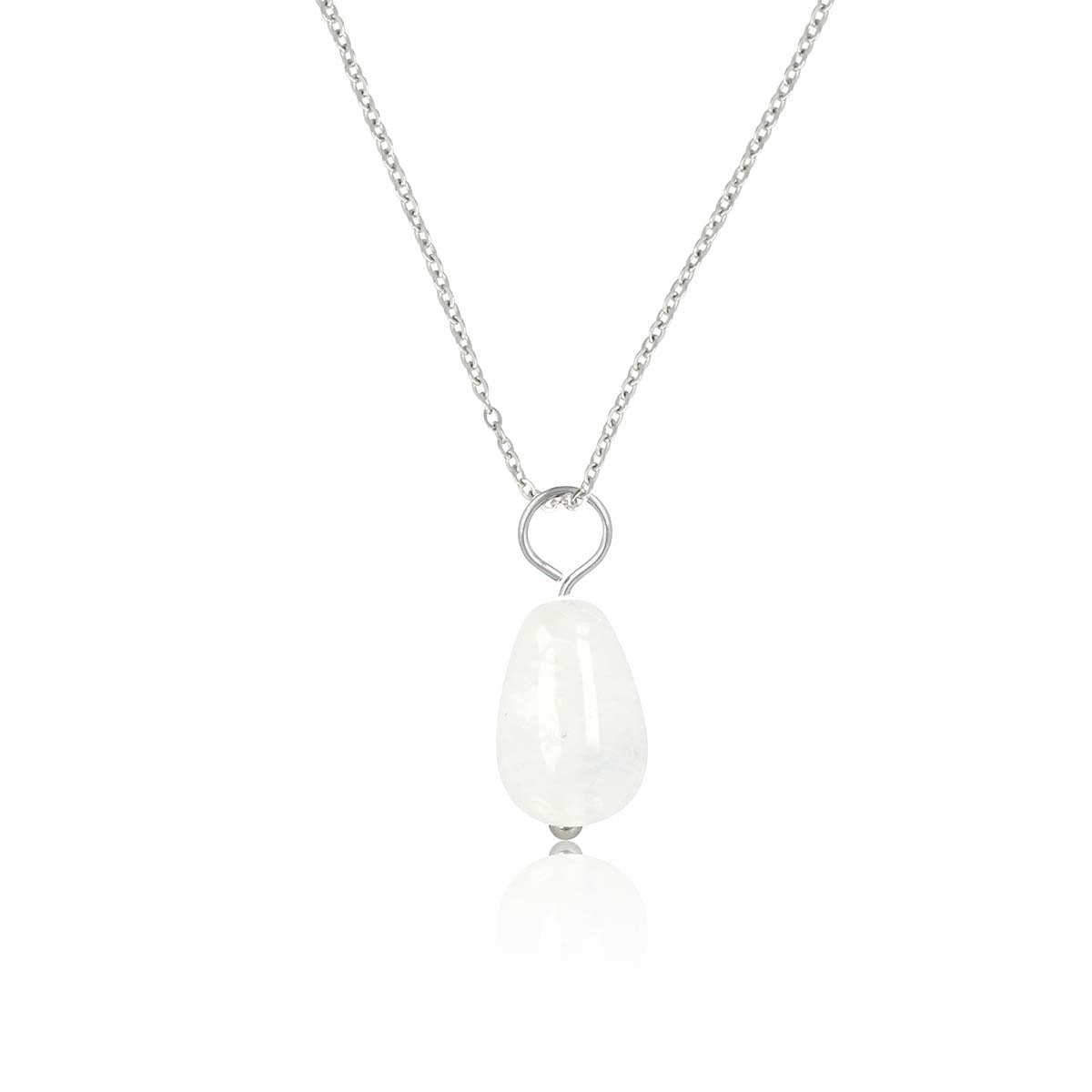 Zilveren Ketting met White Aventurine Peervormige Hanger - My Bendel