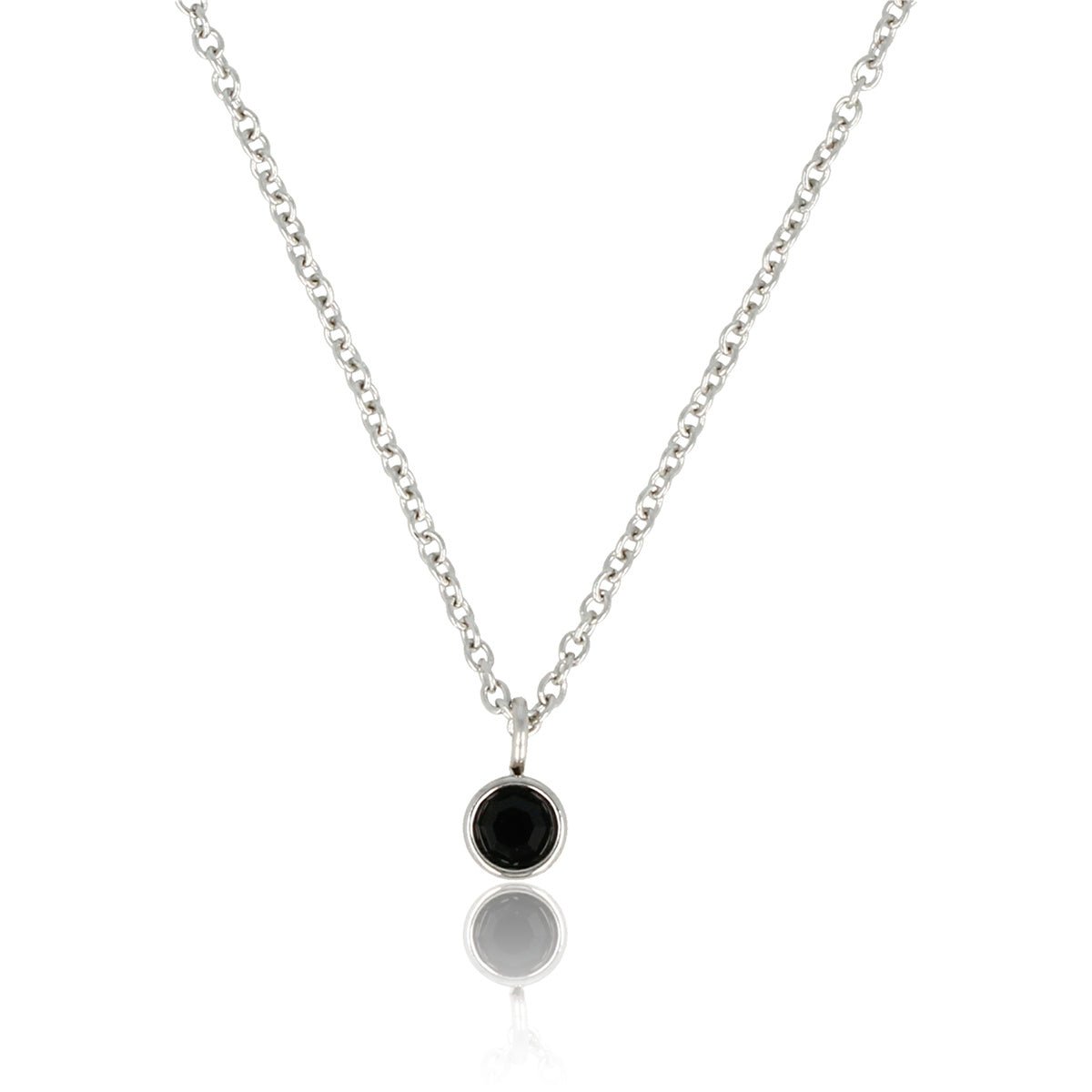 Zilveren Ketting met Zwart Zirkonia Steentje, Verkleurt Niet - My Bendel
