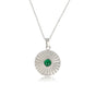 Zilveren Ketting Zonnetje met Green Agate Edelsteen - My Bendel