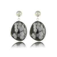 Zilveren Oorbel met Unieke Snowflake Edelsteen