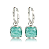 Zilveren Oorring met Betoverende Amazonite 38mm