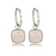Zilveren Oorring met Grote Rose Quartz Edelsteen - My Bendel