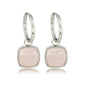 Zilveren Oorring met Grote Rose Quartz Edelsteen - My Bendel