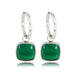 Zilveren Oorring met Majestueuze Green Agate 38mm - My Bendel