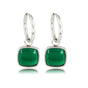 Zilveren Oorring met Majestueuze Green Agate 38mm - My Bendel