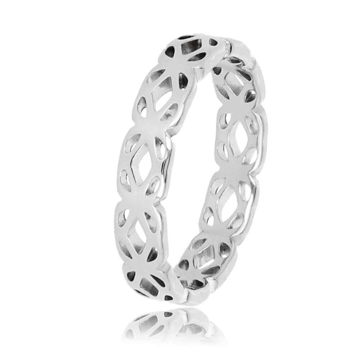 Zilveren ring - bloemenpatroon - romantisch en stijlvol - My Bendel