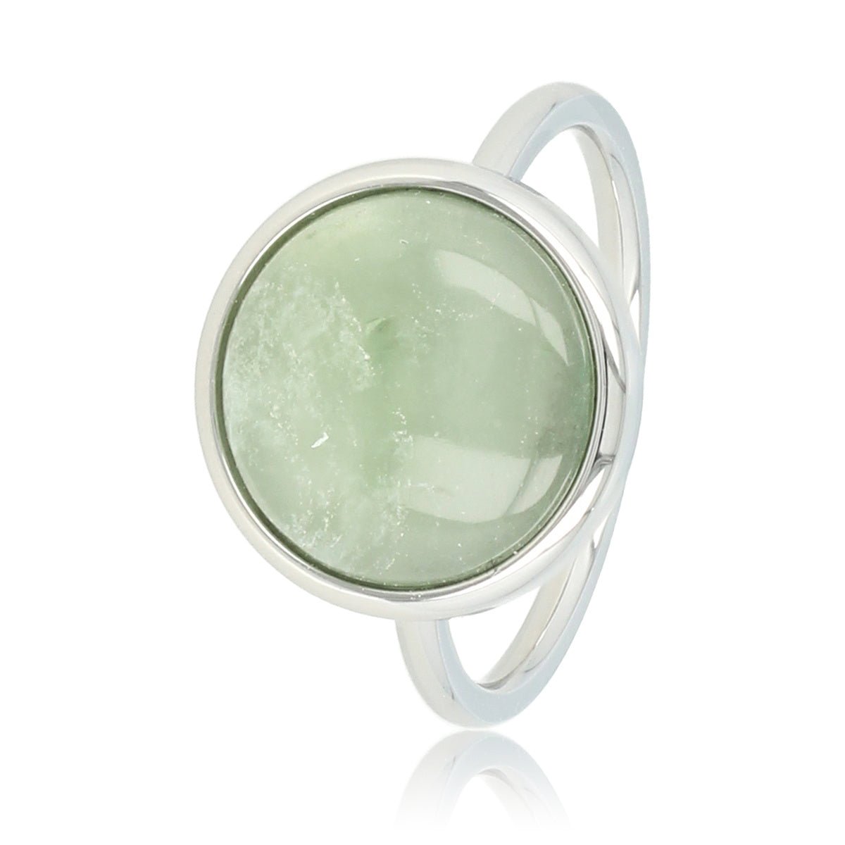 Zilveren ring - groene Fluorite edelsteen - zelfvertrouwen - My Bendel