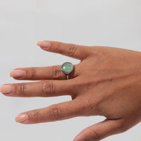 Zilveren ring - groene Fluorite edelsteen - zelfvertrouwen - My Bendel