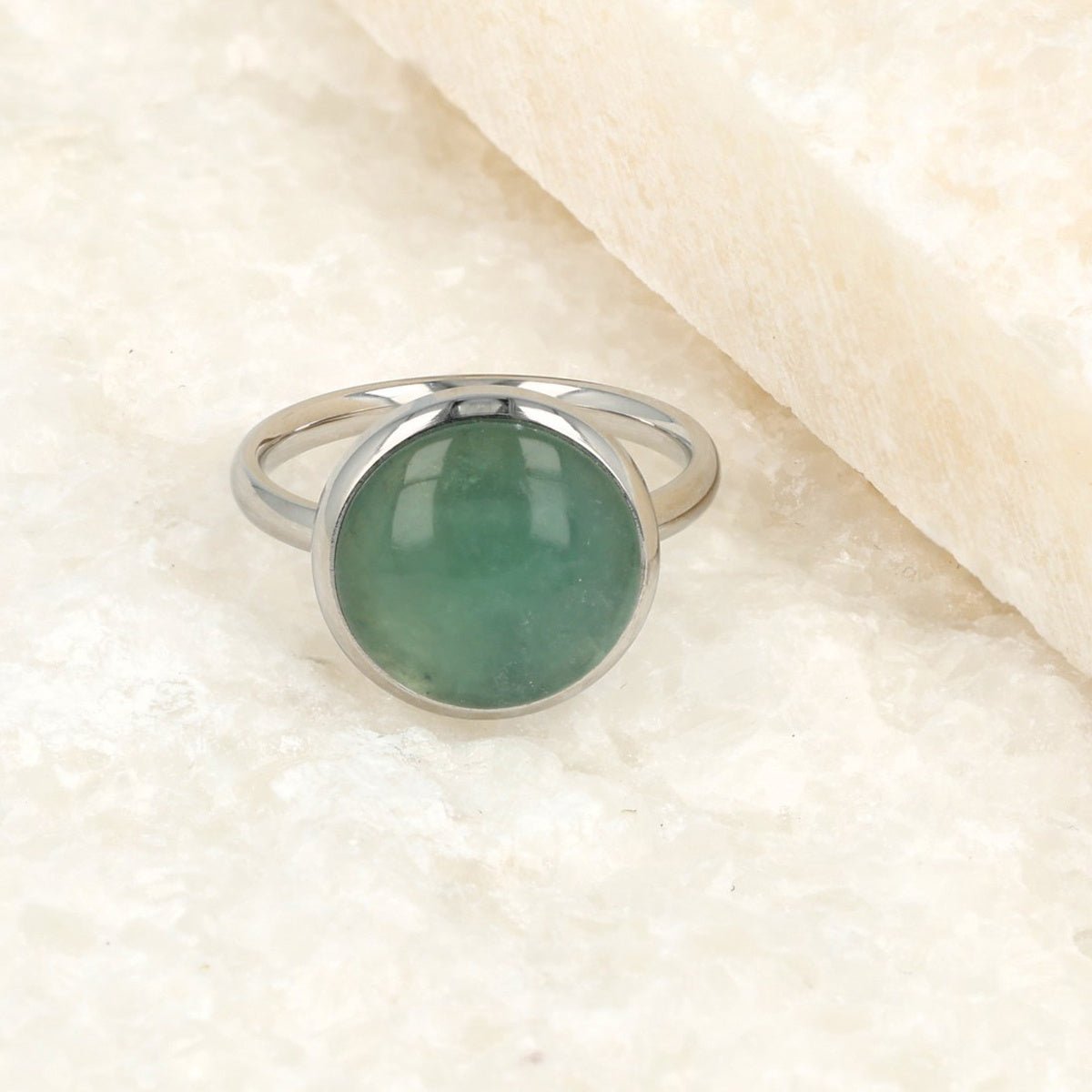 Zilveren ring - groene Fluorite edelsteen - zelfvertrouwen - My Bendel