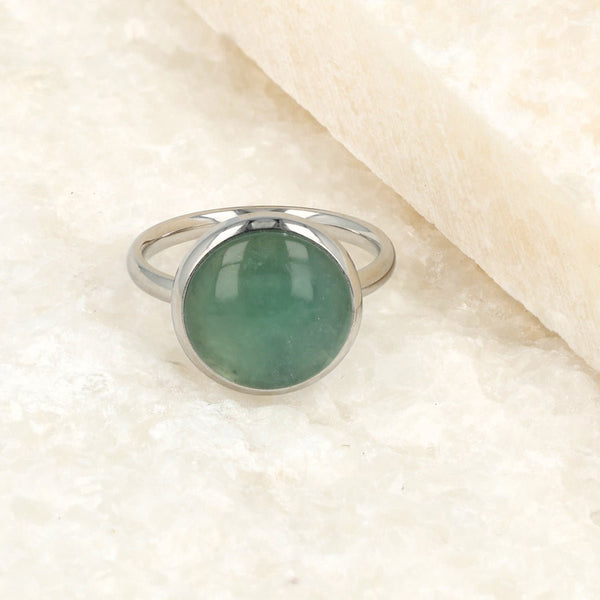 Zilveren ring - groene Fluorite edelsteen - zelfvertrouwen - My Bendel