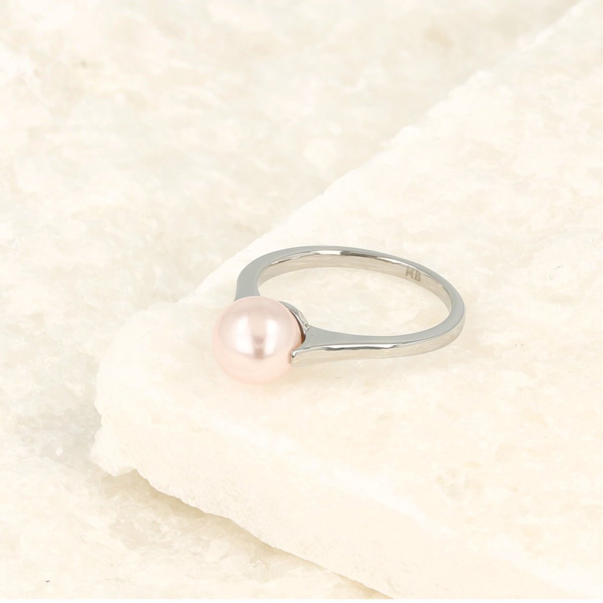 Zilveren ring - Grote roze parel - Tijdloze schoonheid - My Bendel