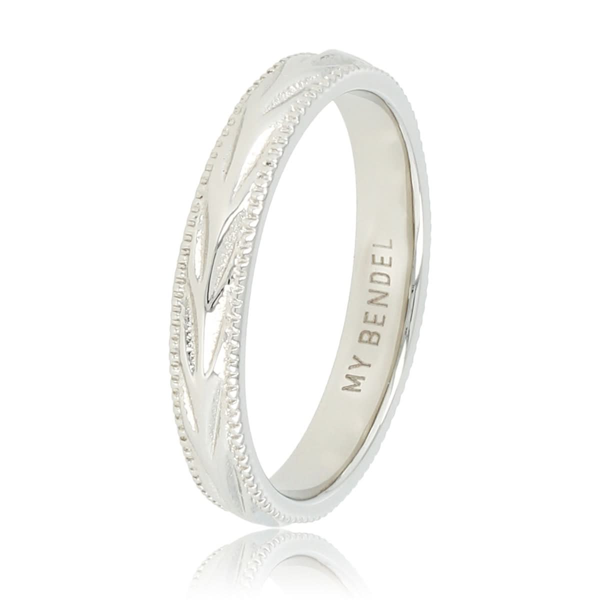 Zilveren ring met bladmotief - 3,5 mm - verkleurt niet - My Bendel