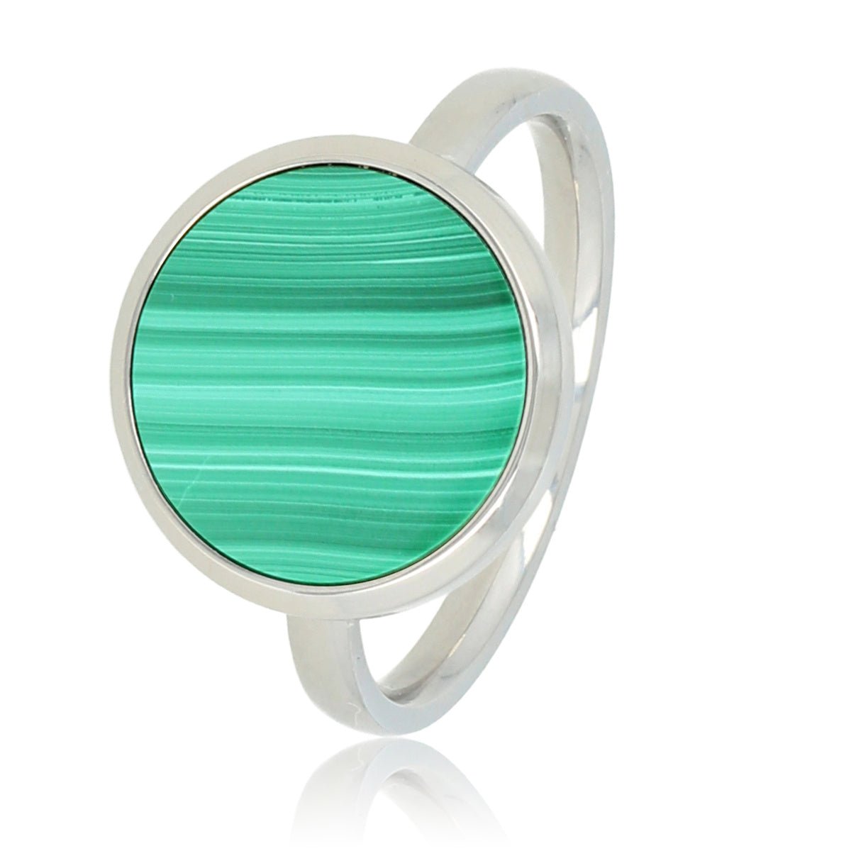Zilveren ring met Malachite - unieke groene steen - My Bendel