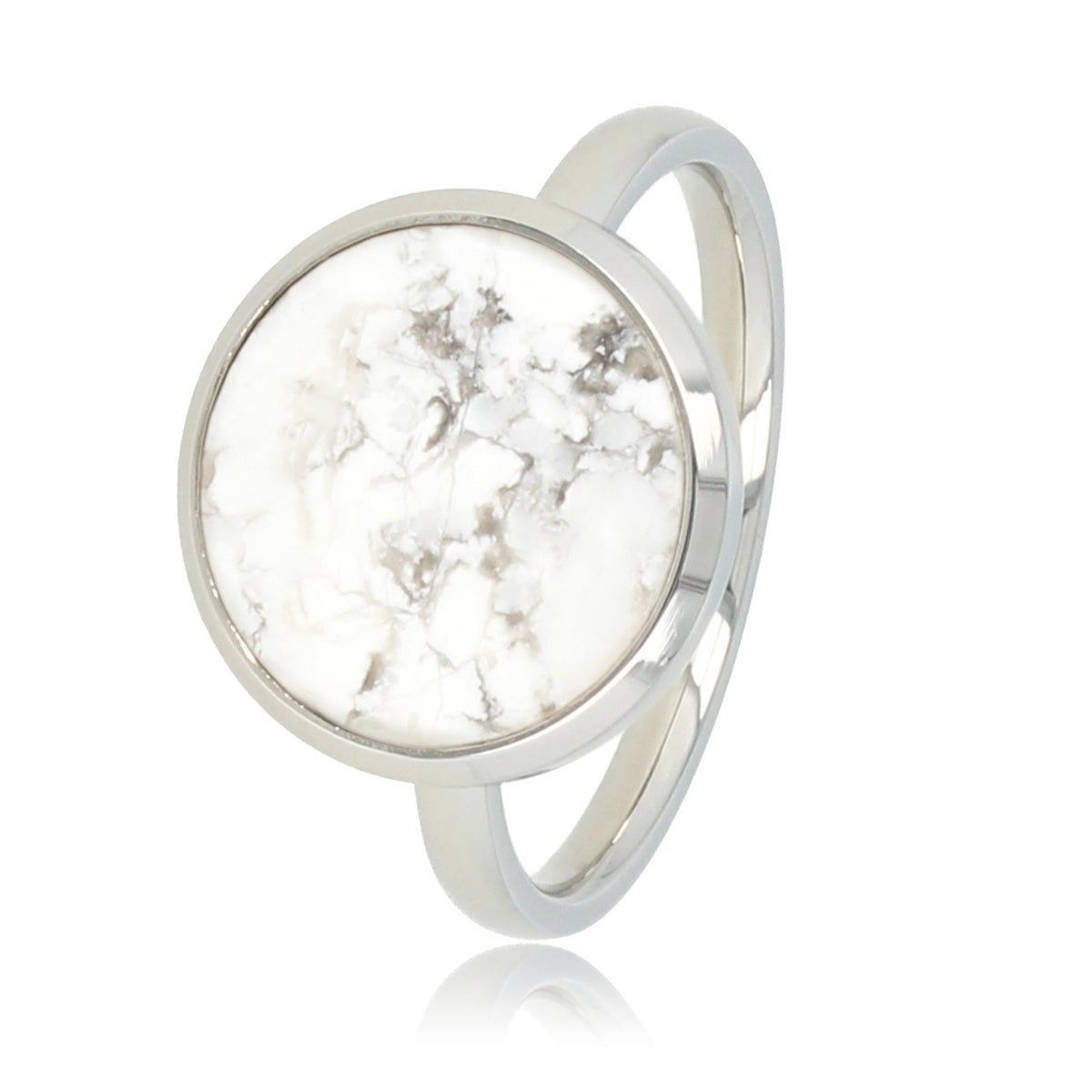Zilveren ring met marblesteen - unieke kleurbanen - My Bendel
