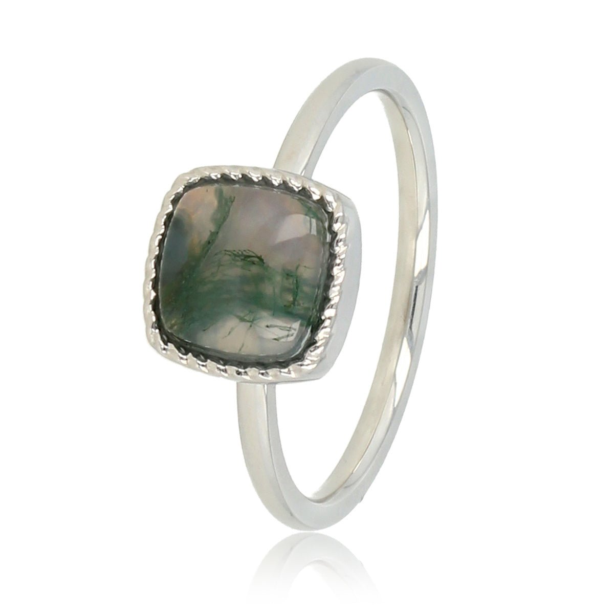 Zilveren ring met Moss Agate - Aardend en chique design - My Bendel