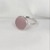 Zilveren ring met ronde Rhodonite - moderne stijlvolle look - My Bendel