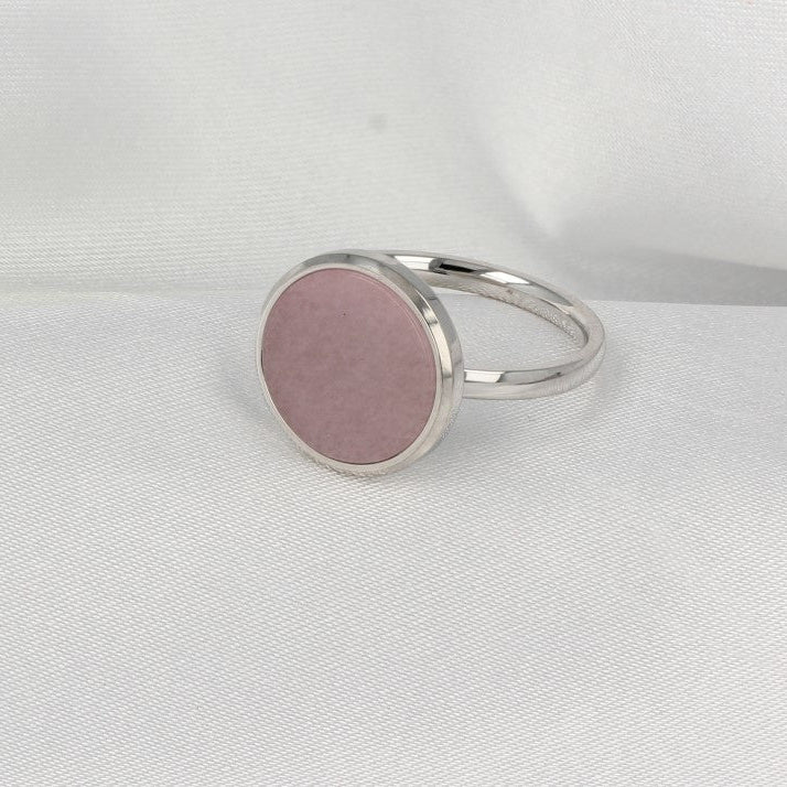 Rhodonit Silberring mit echtem Edelstein