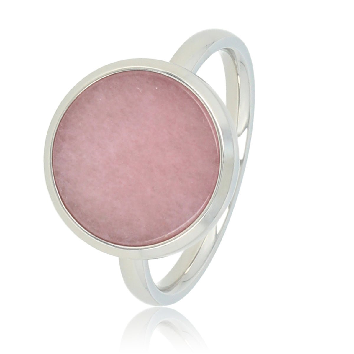 Zilveren ring met ronde Rhodonite - moderne stijlvolle look - My Bendel