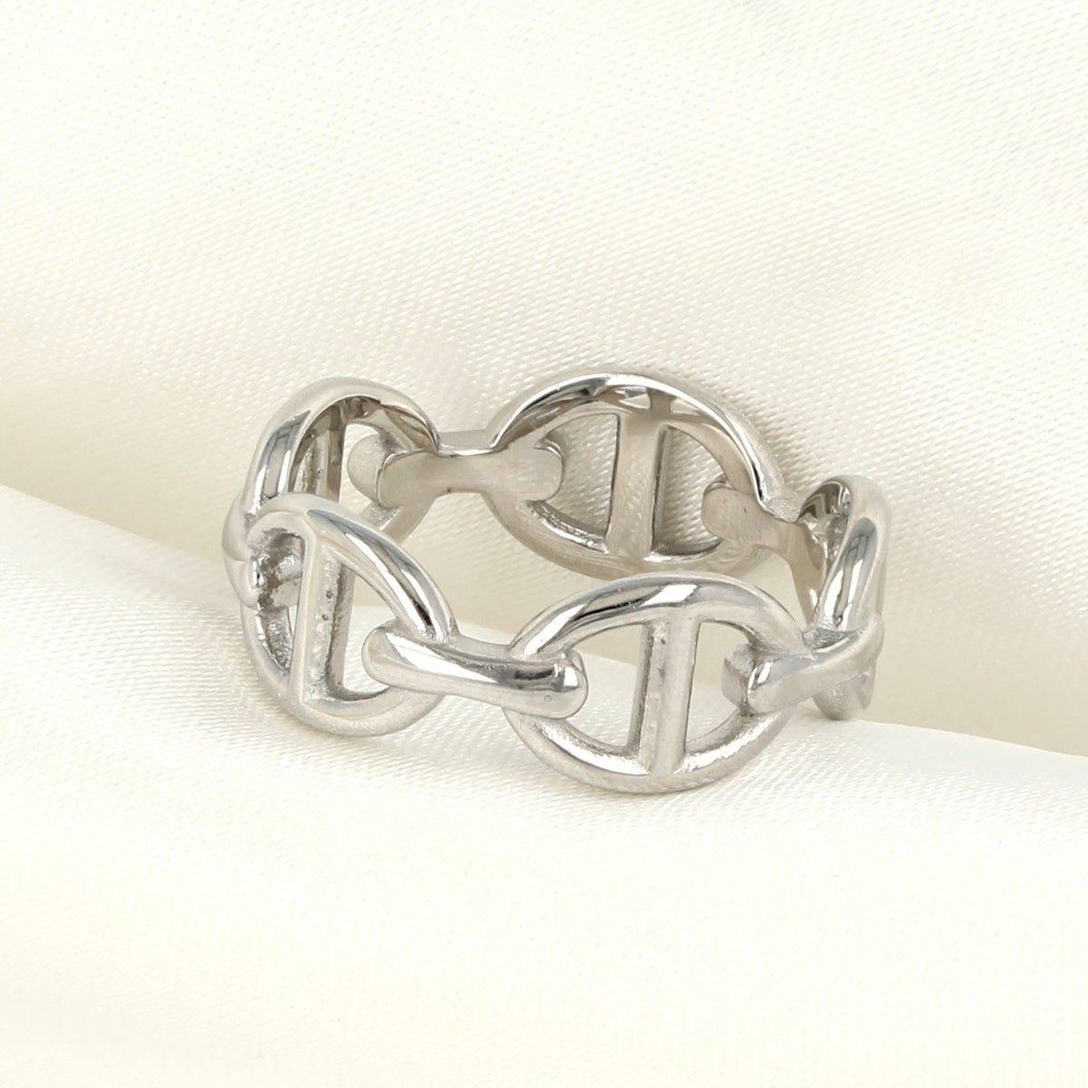 Zilveren ring met schakels - stijlvol en modern sieraad - My Bendel