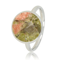 Zilveren ring met Unakite edelsteen - Balans en rust