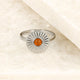 Zilveren ring met zonnetje - Carnelian edelsteen - Stijlvol - My Bendel
