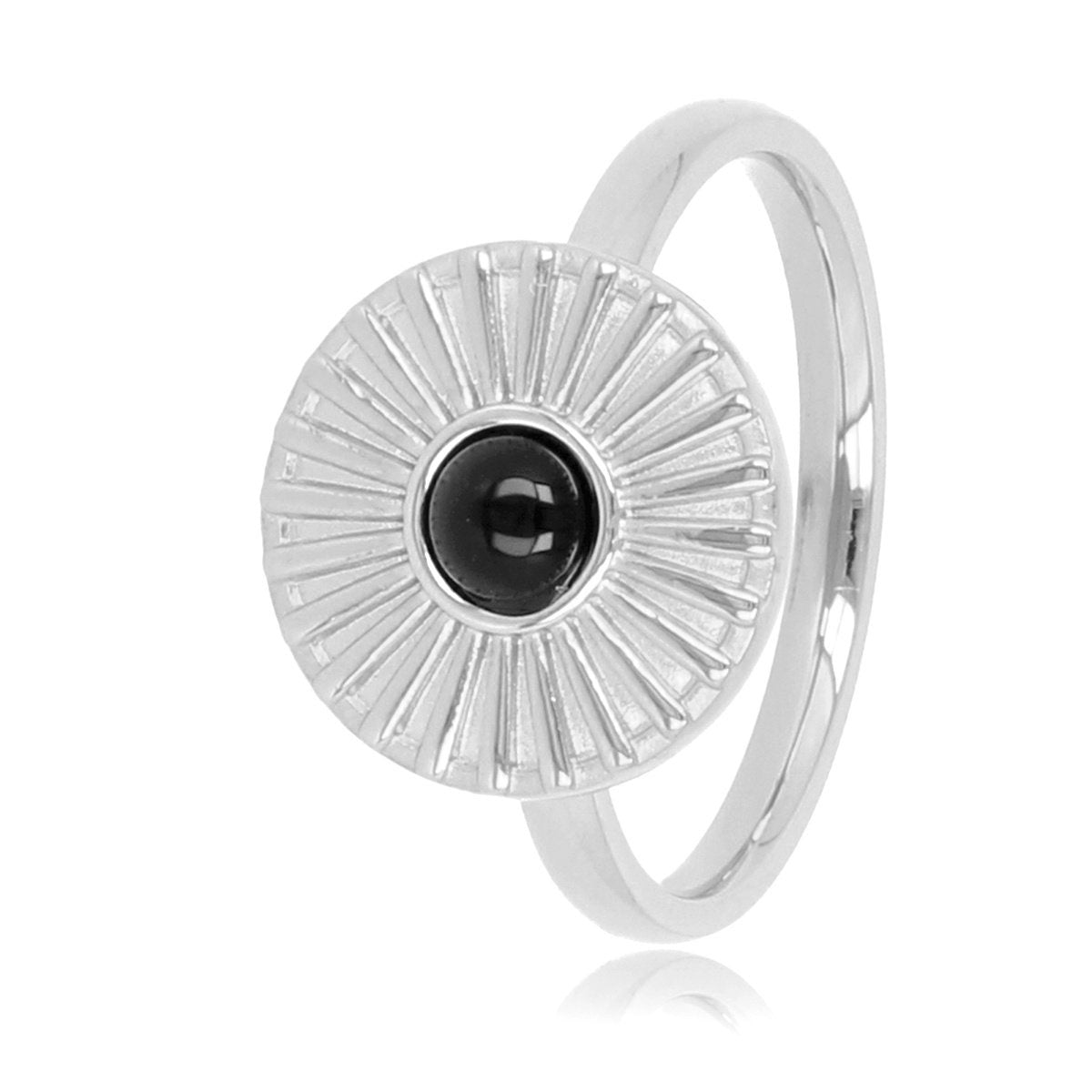 Zilveren ring met zonnetje - Onyx edelsteen - Innerlijke kracht - My Bendel