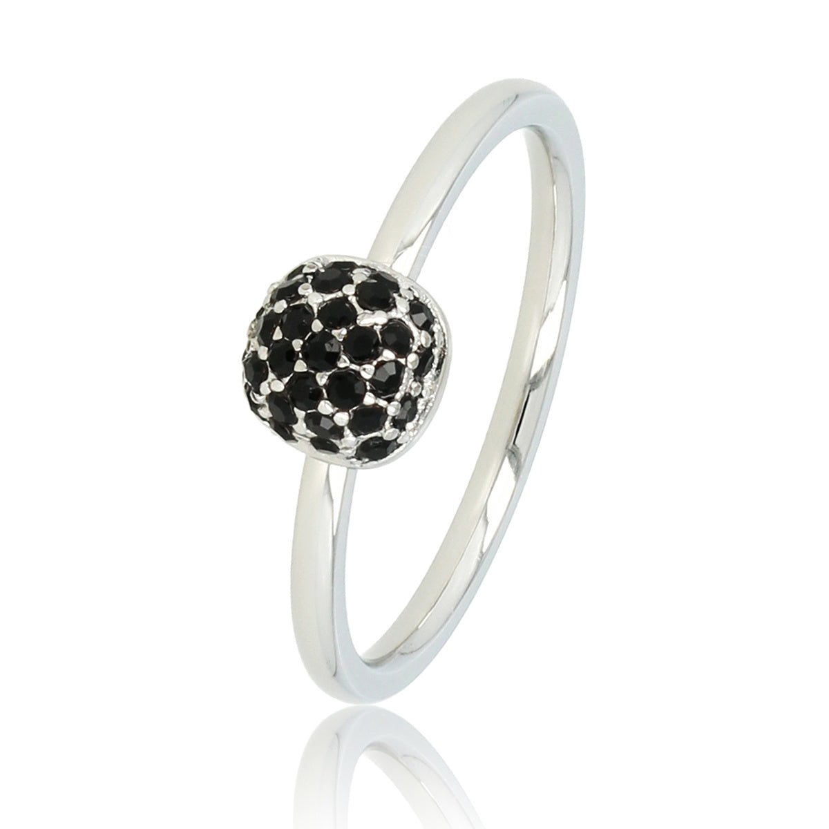 Zilveren ring met zwarte zirkonia - minimalistisch design - My Bendel