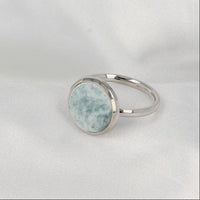 Zilveren ring - Ronde Amazonite - Unieke aderen - My Bendel