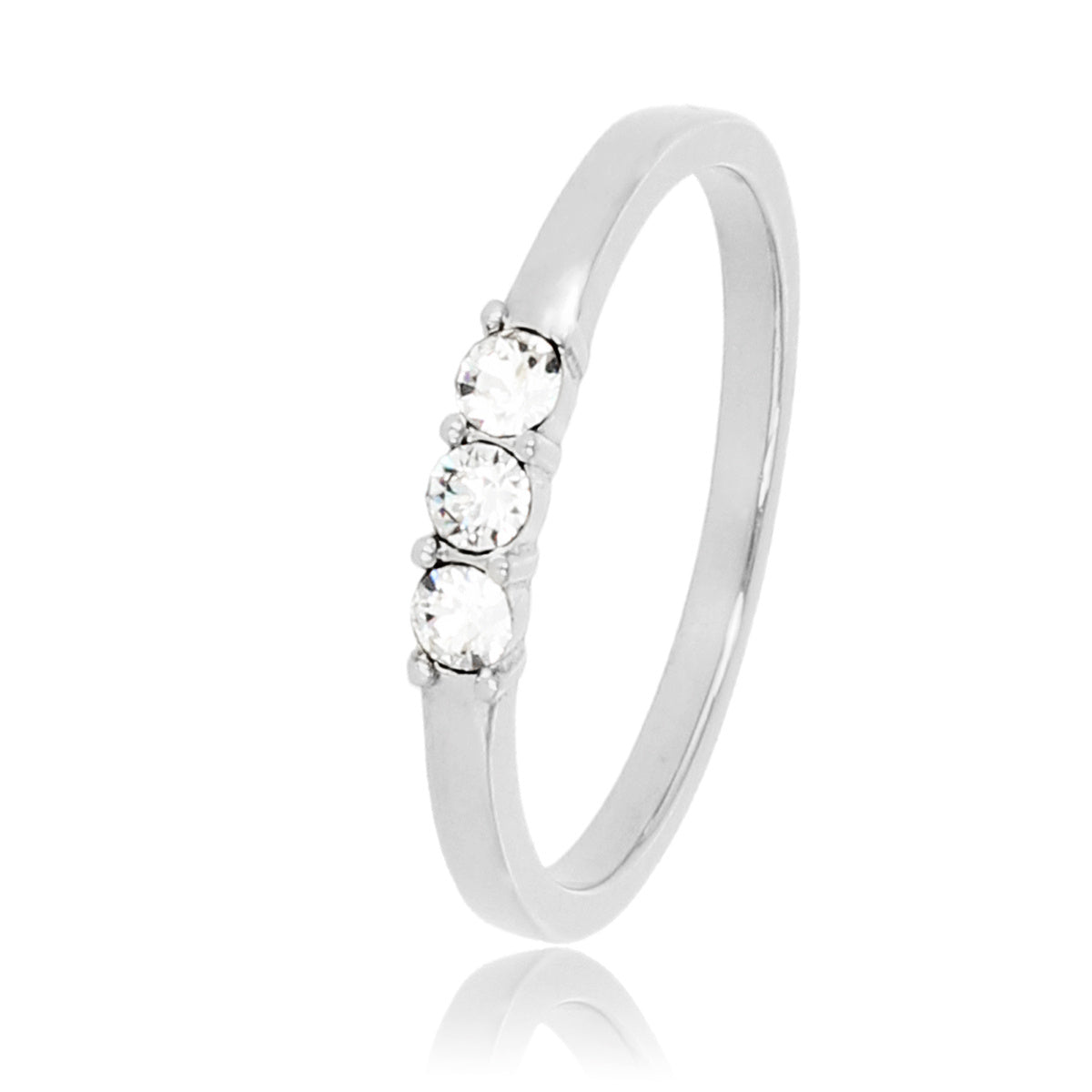 Zilveren ring - sprankelende Swarovski stenen - My Bendel