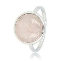Zilveren ring - unieke Rose Quartz edelsteen - liefdevol