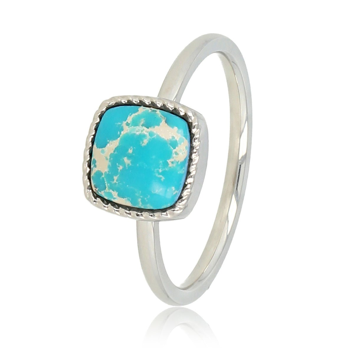 Zilveren ring - vierkante Imperial Jasper edelsteen - My Bendel