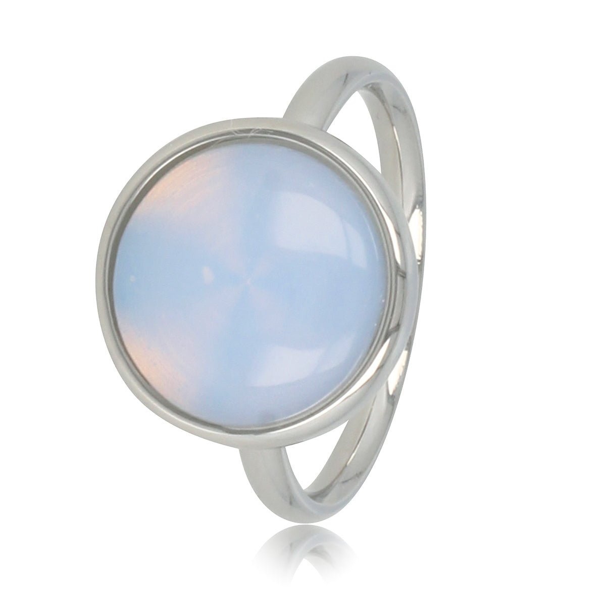 Zilveren ring - White Quartz edelsteen - hypoallergeen - My Bendel