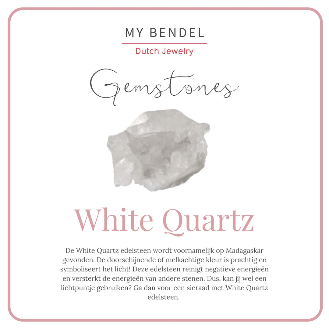 Silver Oval & Pear-Shaped White Quartz Earrings