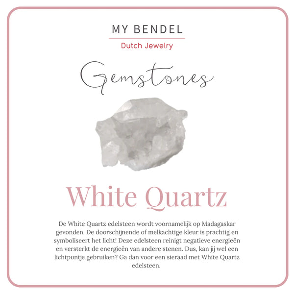 Zilveren Ovaal & Peervormige White Quartz Oorbellen