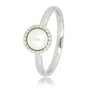 Zilveren ring - Witte parel - Vintage rand - My Bendel