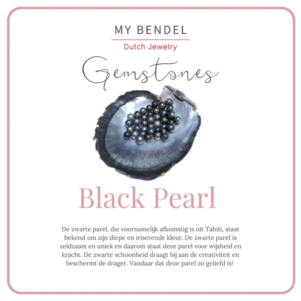 Golden Earrings with Mystical Black Pearl