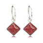 Zilveren Ronde Oorring met Red Aventurine Hanger - My Bendel